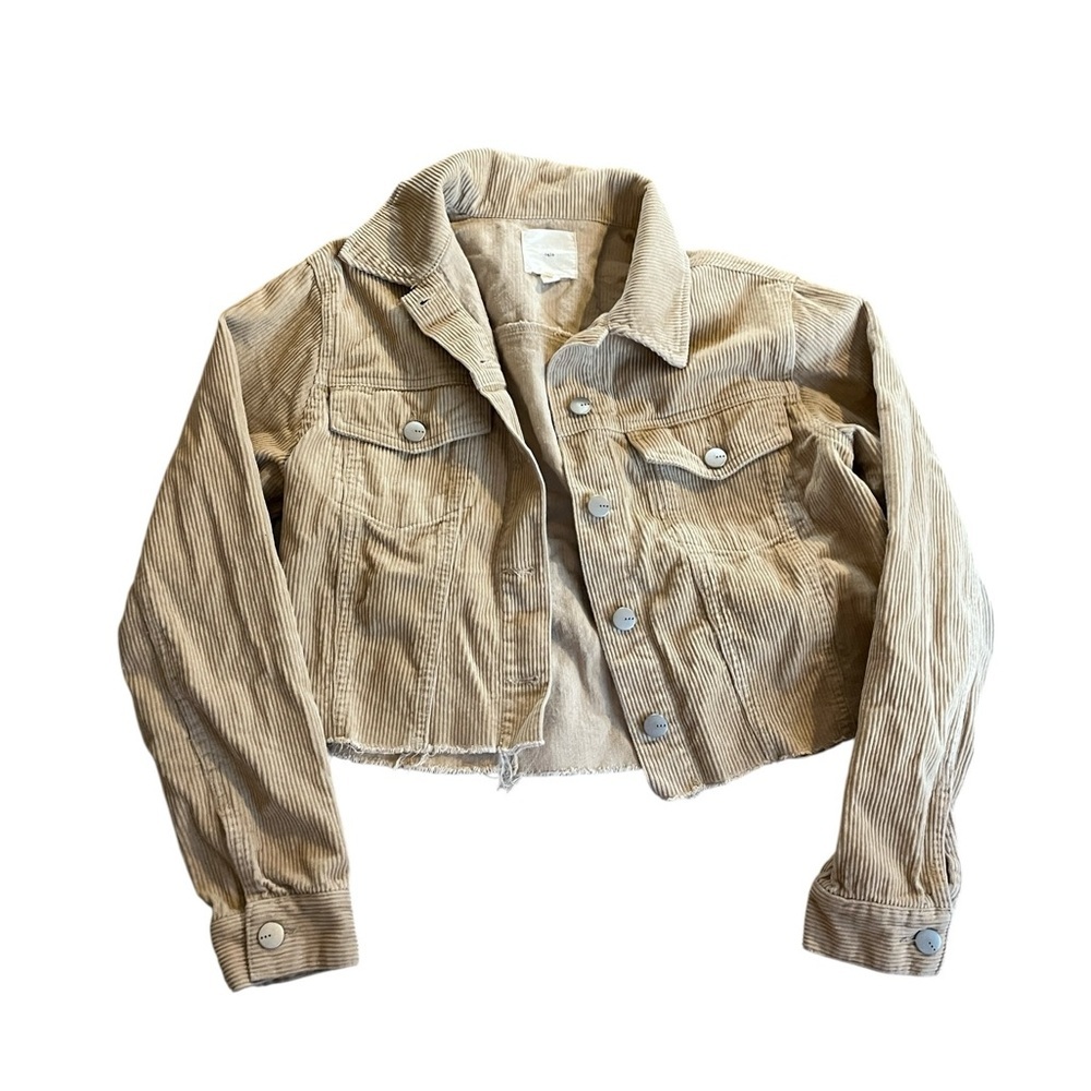 TGLA Tan Cropped Corduroy Jacket Size Medium - Picture 6 of 7